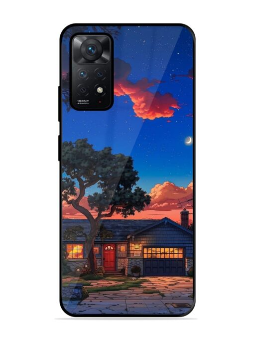 Serene Suburban Twilight Glossy Metal Phone Cover for Xiaomi Redmi Note 11