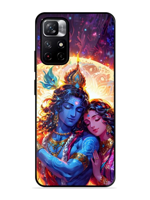 Radha Krishna Art Glossy Metal Phone Cover for Xiaomi Redmi Note 11T (5G) Zapvi