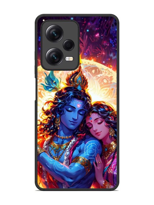 Radha Krishna Art Glossy Metal Phone Cover for Xiaomi Redmi Note 12 Pro (5G)