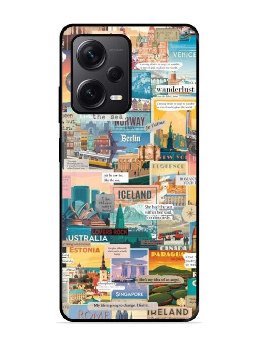 Travel Inspiration Collage Glossy Metal Phone Cover for Xiaomi Redmi Note 12 Pro Plus (5G) Zapvi