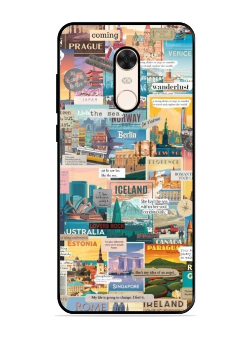 Travel Inspiration Collage Glossy Metal Phone Cover for Xiaomi Redmi Note 5