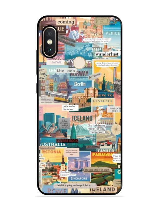 Travel Inspiration Collage Glossy Metal Phone Cover for Xiaomi Redmi Note 5 Pro Zapvi