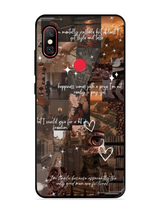 Melancholy Aesthetic Glossy Metal Phone Cover for Xiaomi Redmi Note 6 Pro