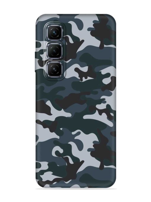 Dark Blue Army Military Art Embossed Soft Silicone Case for Infinix Hot 50 (5G) Zapvi