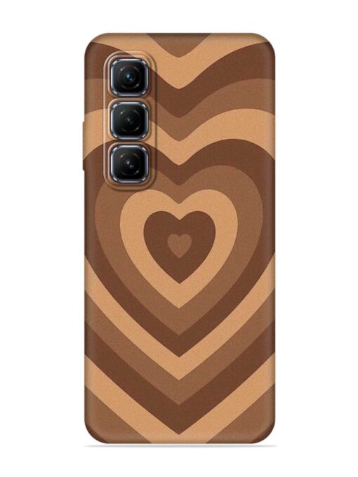 Brown Heart Embossed Soft Silicone Case for Infinix Hot 50 (5G)