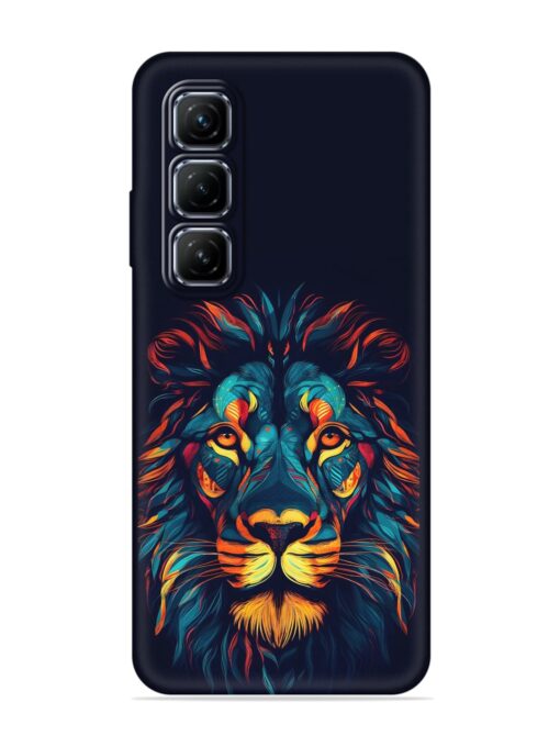 Colorful Lion Embossed Soft Silicone Case for Infinix Hot 50 (5G)