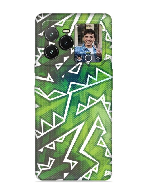 Green Graffiti Seamless Embossed Soft Silicone Case for Lava Agni 3 (5G)