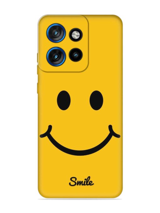 Yellow Smiley Embossed Soft Silicone Case for Motorola Moto Edge 50 Neo (5G) Zapvi