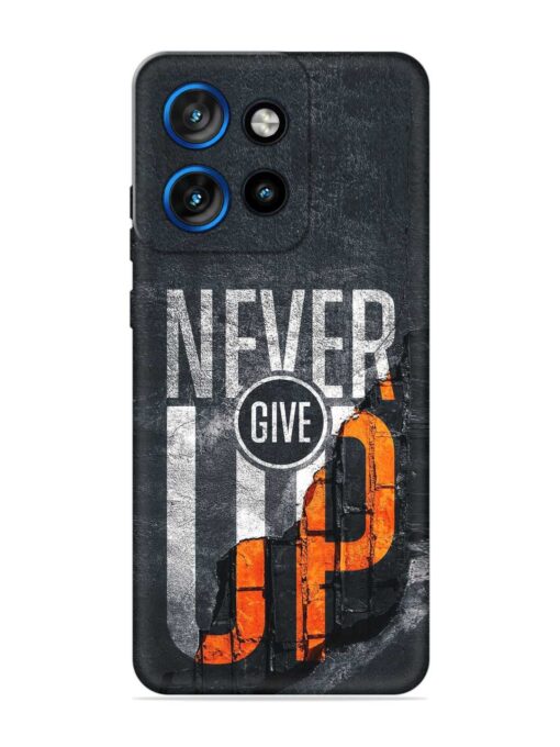 Never Give Up Embossed Soft Silicone Case for Motorola Moto Edge 50 Neo (5G)