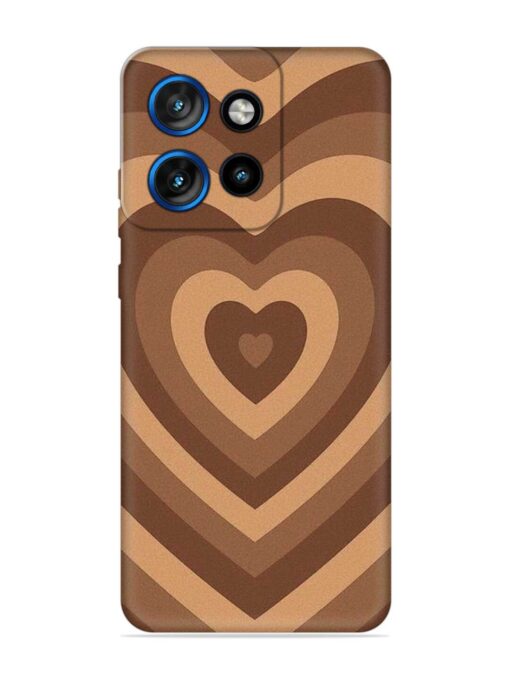 Brown Heart Embossed Soft Silicone Case for Motorola Moto Edge 50 Neo (5G)