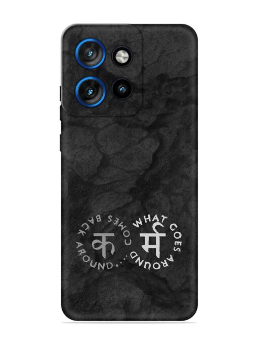 Karma Hindi Word Embossed Soft Silicone Case for Motorola Moto Edge 50 Neo (5G)