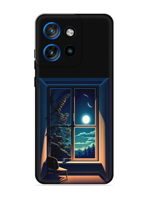 Night View At Window Embossed Soft Silicone Case for Motorola Moto Edge 50 Neo (5G)