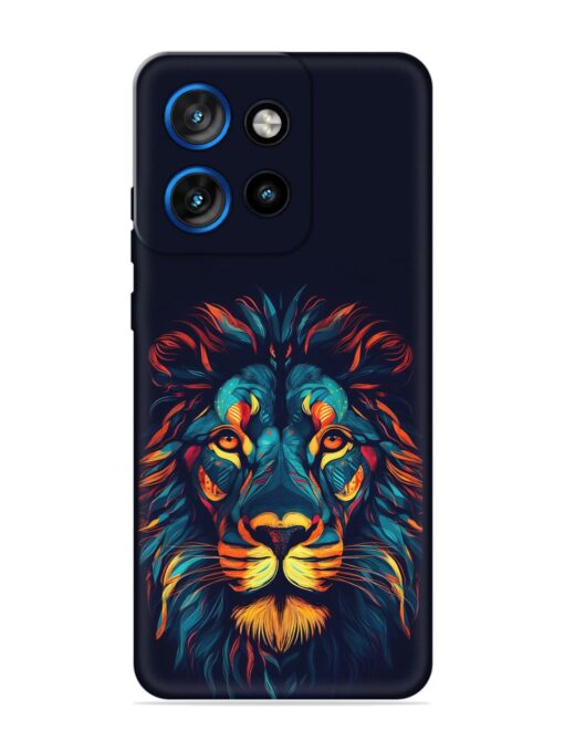 Colorful Lion Embossed Soft Silicone Case for Motorola Moto Edge 50 Neo (5G)