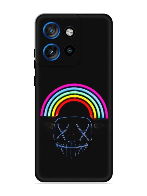 Mask Rainbow Embossed Soft Silicone Case for Motorola Moto Edge 50 Neo (5G)