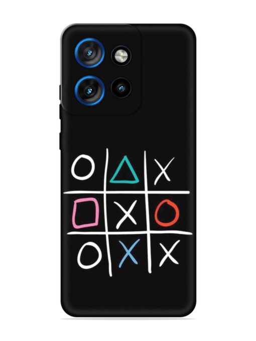 Super Neon Tic-Tac-Toe Embossed Soft Silicone Case for Motorola Moto Edge 50 Neo (5G)