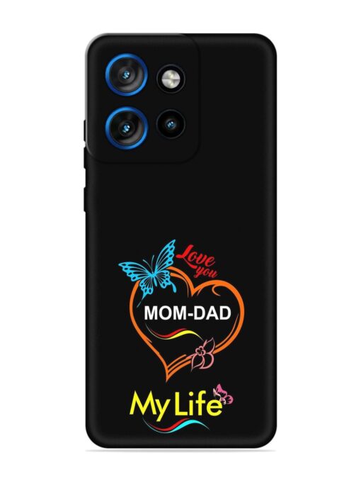 Love You Mom Dad Embossed Soft Silicone Case for Motorola Moto Edge 50 Neo (5G)