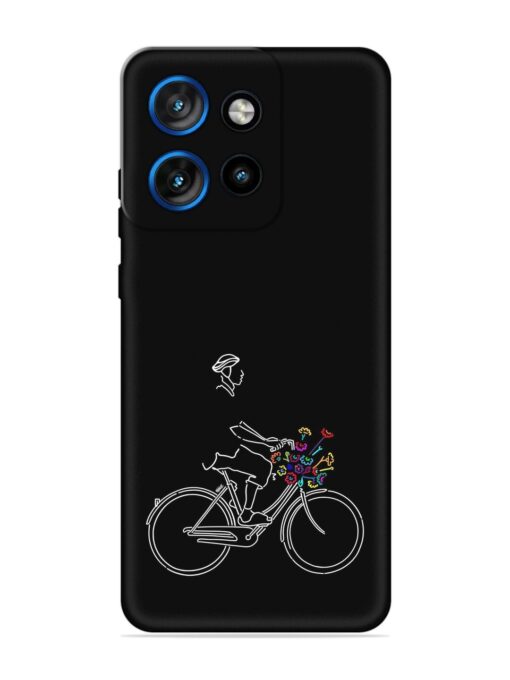 Minimalist Cycle Art Embossed Soft Silicone Case for Motorola Moto Edge 50 Neo (5G)