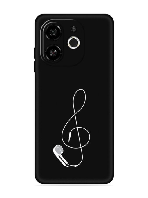 Music Earphone Vector Embossed Soft Silicone Case for Tecno Pop 9 (5G)