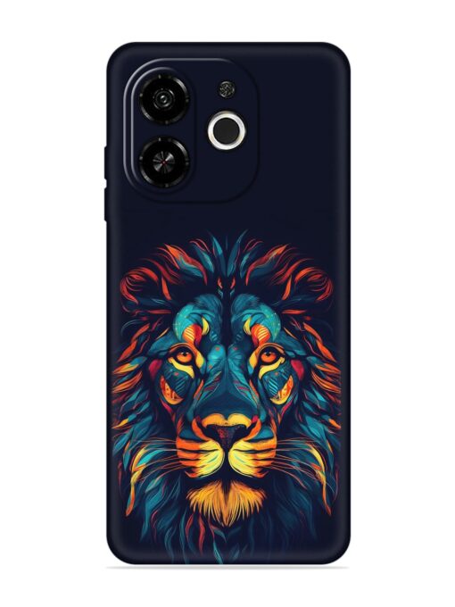 Colorful Lion Embossed Soft Silicone Case for Tecno Pop 9 (5G)