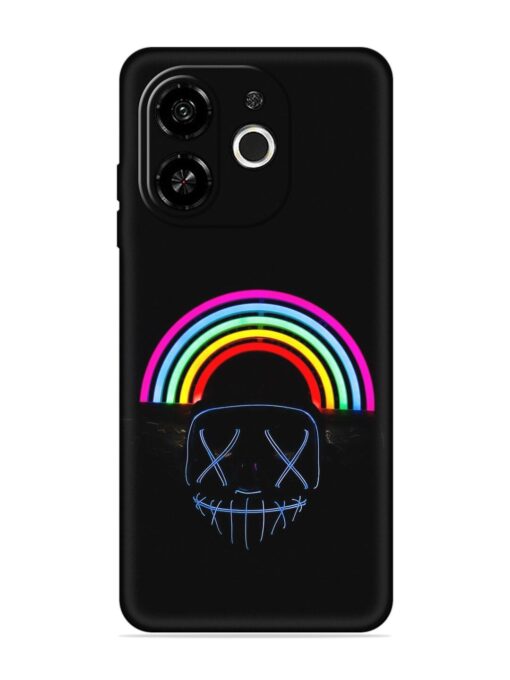 Mask Rainbow Embossed Soft Silicone Case for Tecno Pop 9 (5G)