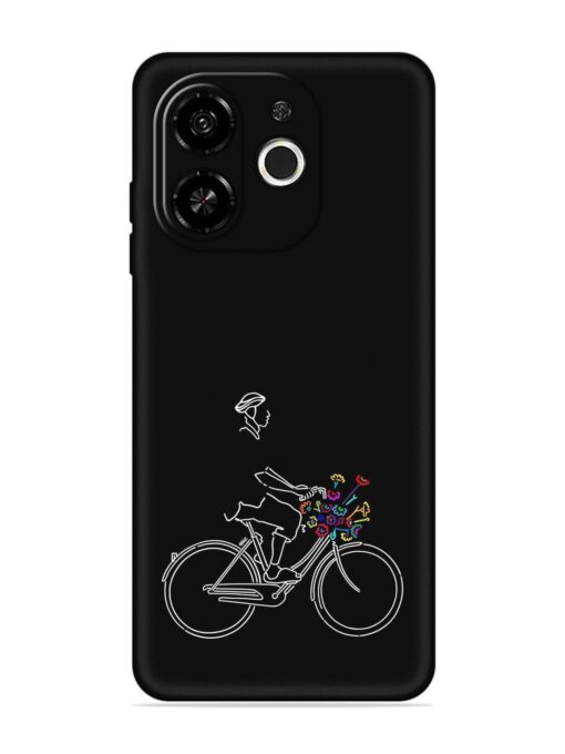 Minimalist Cycle Art Embossed Soft Silicone Case for Tecno Pop 9 (5G)