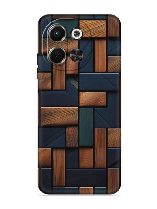 Wooden Background Cubes Embossed Soft Silicone Case for Tecno Pova 6 Neo (5G)