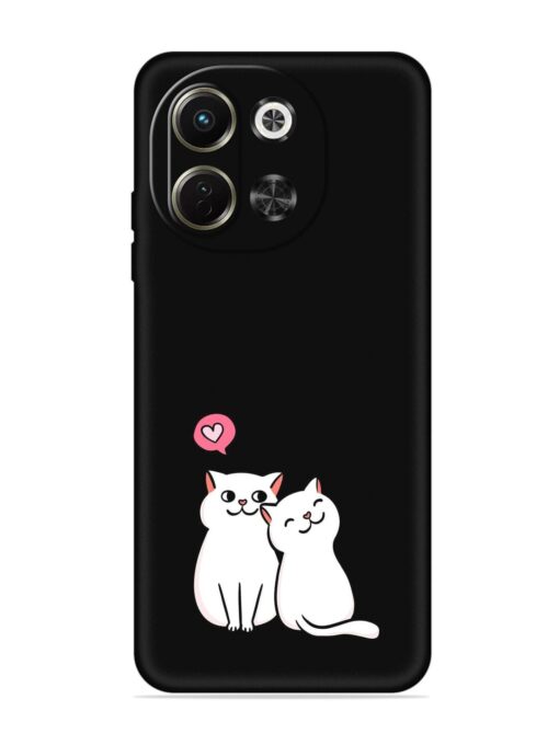 Cute Loving Cats Embossed Soft Silicone Case for Tecno Pova 6 Neo (5G)