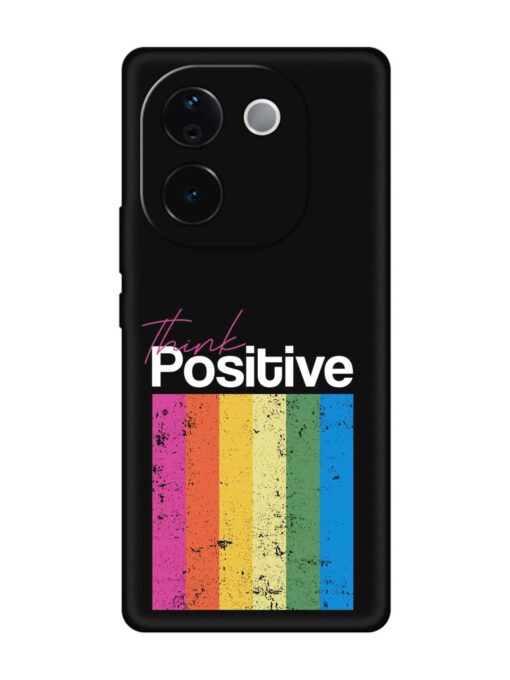 Think Positive Typography Embossed Soft Silicone Case for Vivo T3 Pro (5G) Zapvi