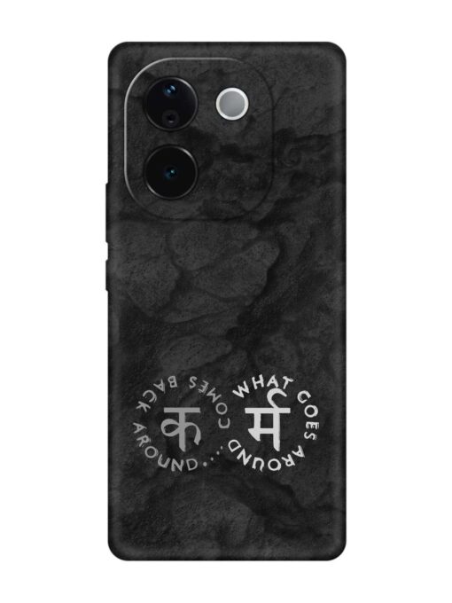 Karma Hindi Word Embossed Soft Silicone Case for Vivo T3 Pro (5G)