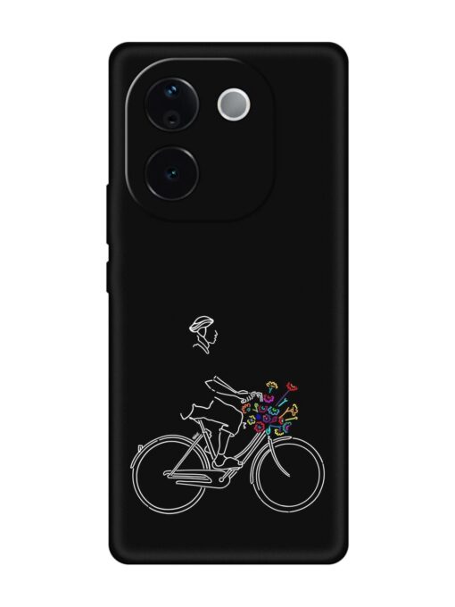 Minimalist Cycle Art Embossed Soft Silicone Case for Vivo T3 Pro (5G)