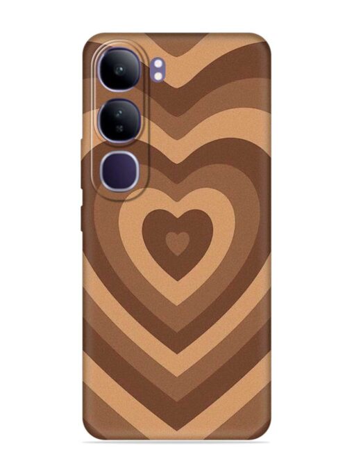 Brown Heart Embossed Soft Silicone Case for Vivo Y300 (5G)