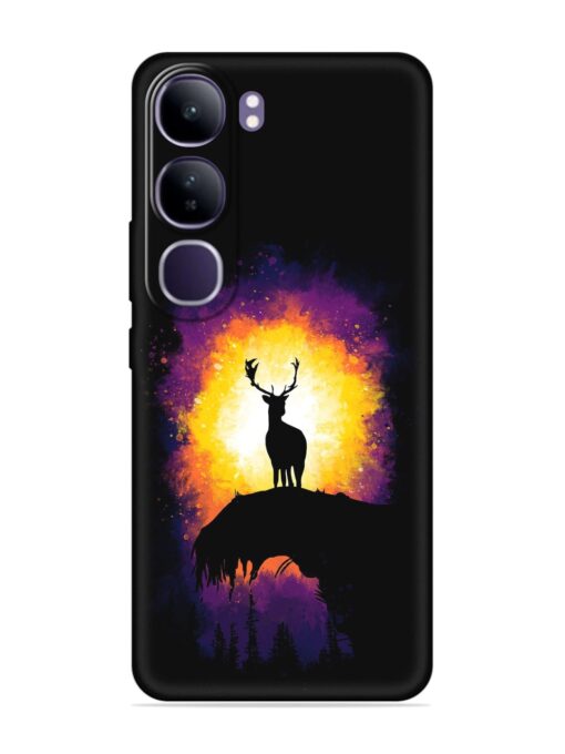 Elk Animal Art Embossed Soft Silicone Case for Vivo Y300 (5G)