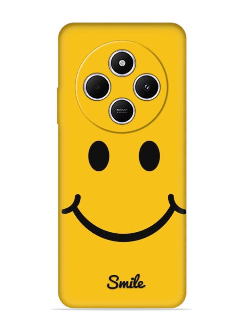 Yellow Smiley Embossed Soft Silicone Case for Xiaomi Redmi A4 (5G) Zapvi