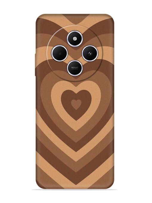 Brown Heart Embossed Soft Silicone Case for Xiaomi Redmi A4 (5G) Zapvi