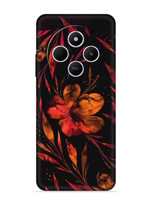 Red Flower Painting Embossed Soft Silicone Case for Xiaomi Redmi A4 (5G) Zapvi