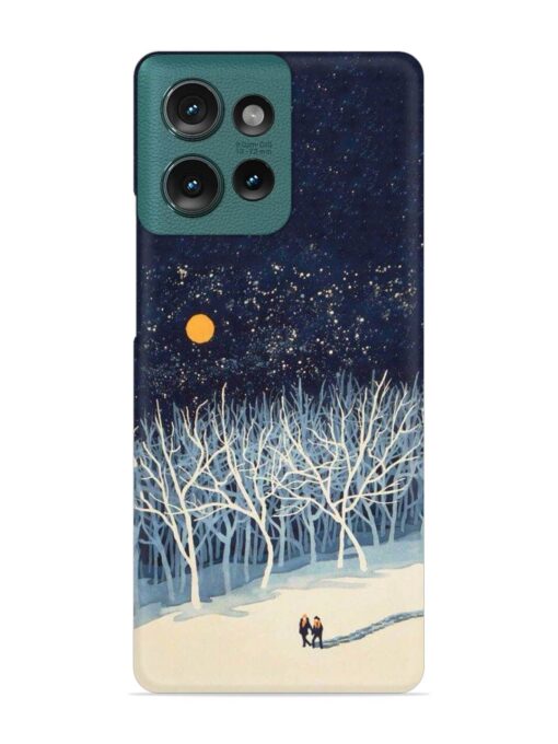 Full Moon Snowshoe Tour Snap Case for Motorola Moto Edge 50 (5G)