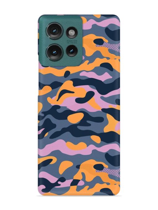 Camouflage Army Military English Orange Art Snap Case for Motorola Moto Edge 50 (5G)