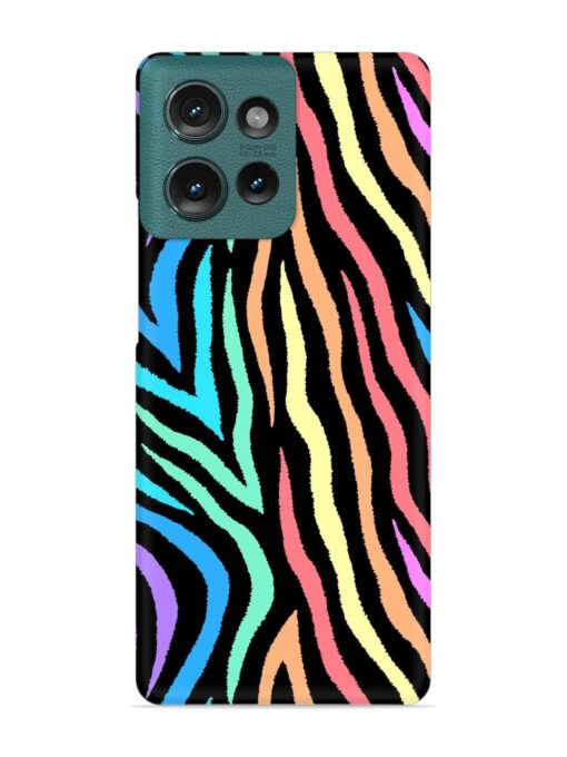 Colorful Abstract Zebra Snap Case for Motorola Moto Edge 50 (5G)