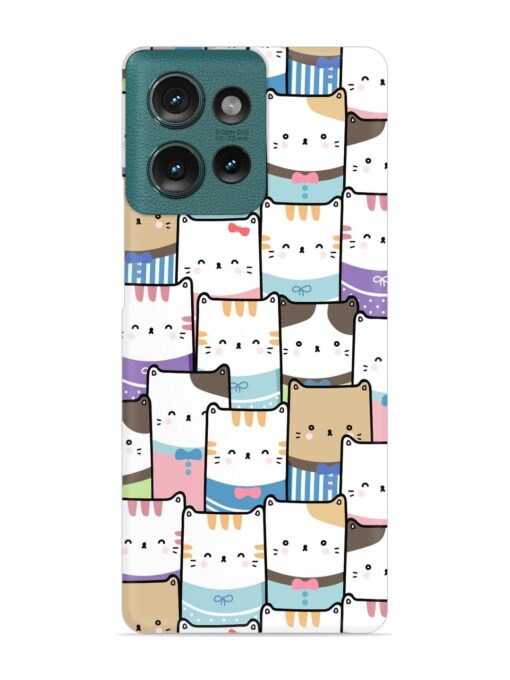 Cute Adorable Cat Snap Case for Motorola Moto Edge 50 (5G)