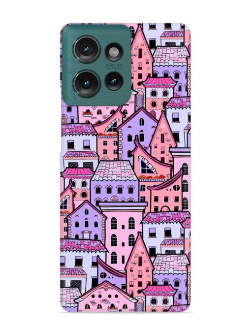 Seamless Pattern Houses Snap Case for Motorola Moto Edge 50 (5G)