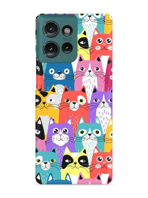 Funny Cartoon Cats Snap Case for Motorola Moto Edge 50 (5G)