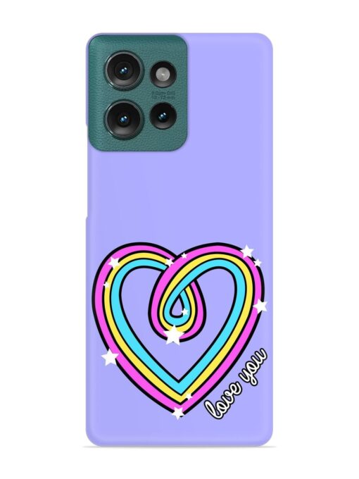 Colorful Rainbow Heart Snap Case for Motorola Moto Edge 50 (5G)