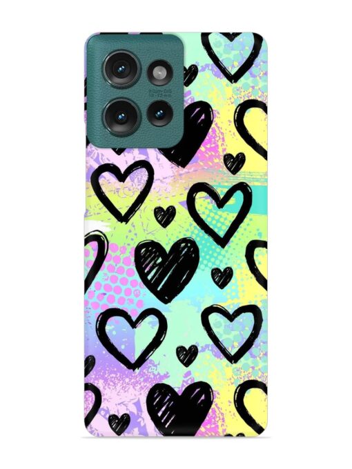 Bright Pattern Hearts Snap Case for Motorola Moto Edge 50 (5G)