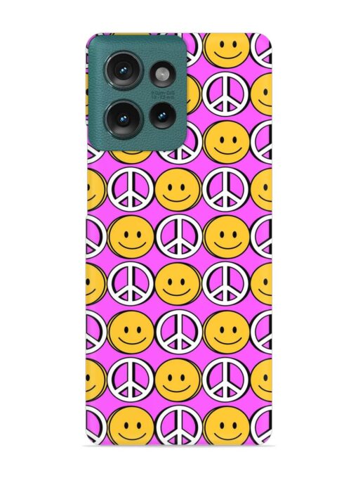 Smiley Face Peace Snap Case for Motorola Moto Edge 50 (5G)