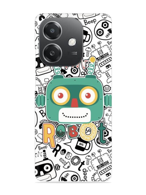 Robot Modern Seamless Pattern Snap Case for Oppo A3X (5G)