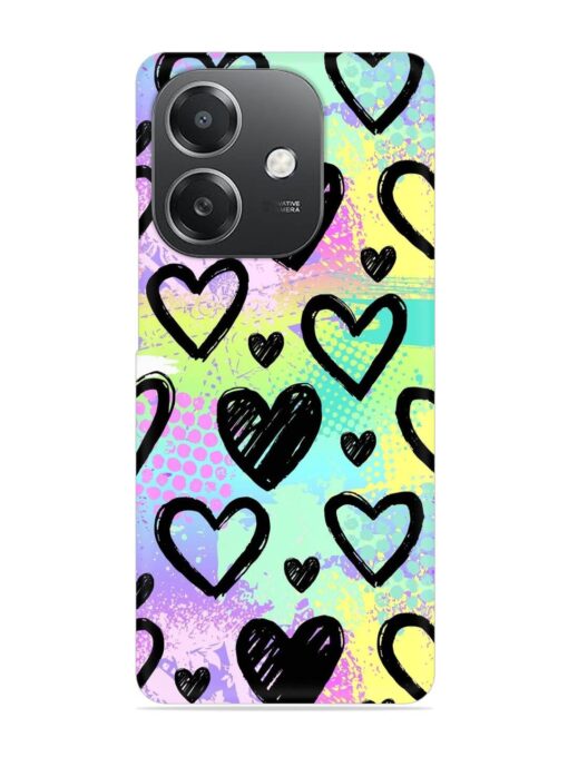 Bright Pattern Hearts Snap Case for Oppo A3X (5G)