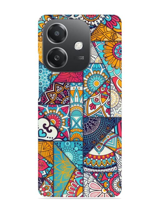 Patchwork Pattern Vintage Snap Case for Oppo A3X (5G)