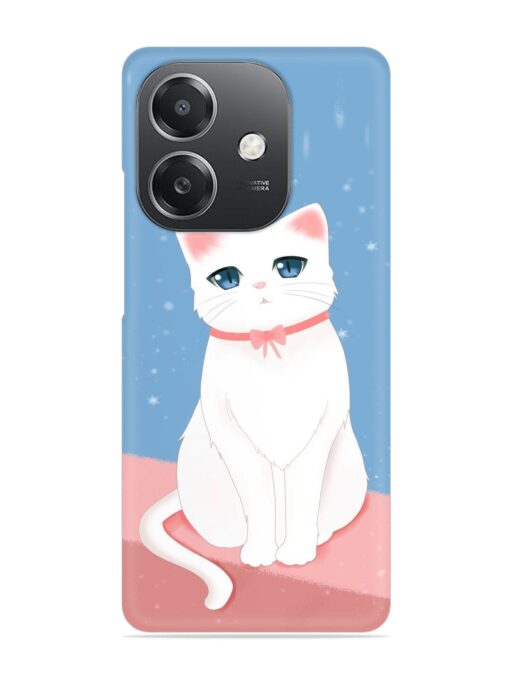 Cute White Cat Snap Case for Oppo A3X (5G)