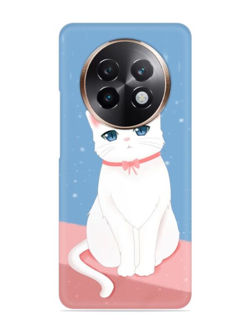 Cute White Cat Snap Case for Realme 13 Plus (5G)