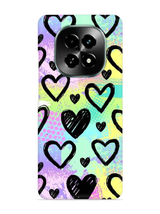 Bright Pattern Hearts Snap Case for Realme C63 (5G)